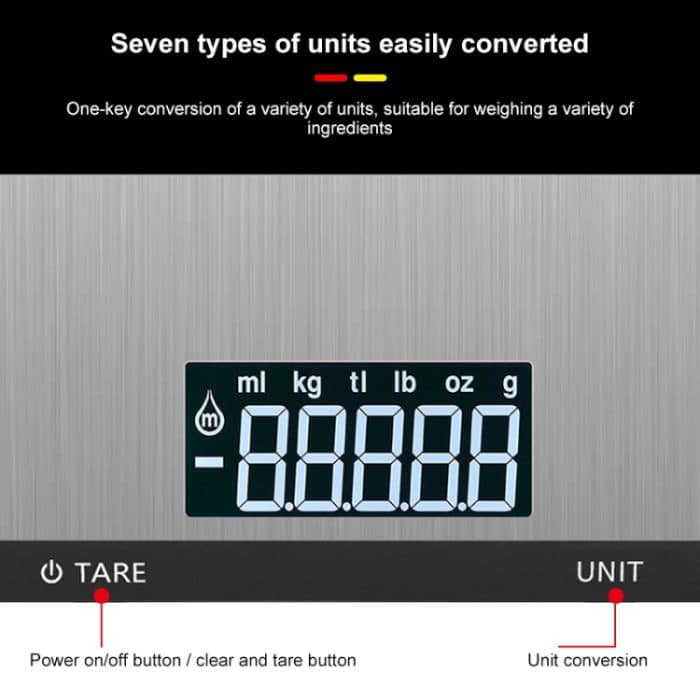 Edelstahl-Küchenwaage, Haushaltsnahrung, elektronische Waage, 5kg/1g, 10kg/1g – Bild 6