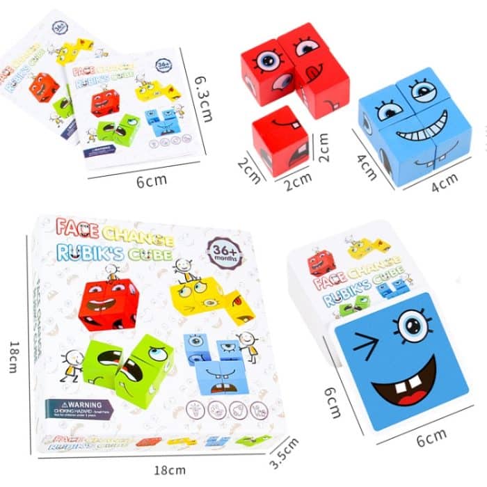 Hölzerner Kinderpuzzle-Herausforderungsstufenspielzeug-Ausdruck-Denken-Trainings-Baustein – Bild 3