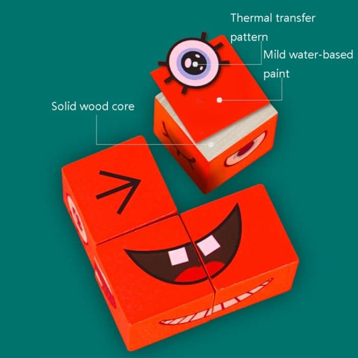 Hölzerner Kinderpuzzle-Herausforderungsstufenspielzeug-Ausdruck-Denken-Trainings-Baustein – Bild 5