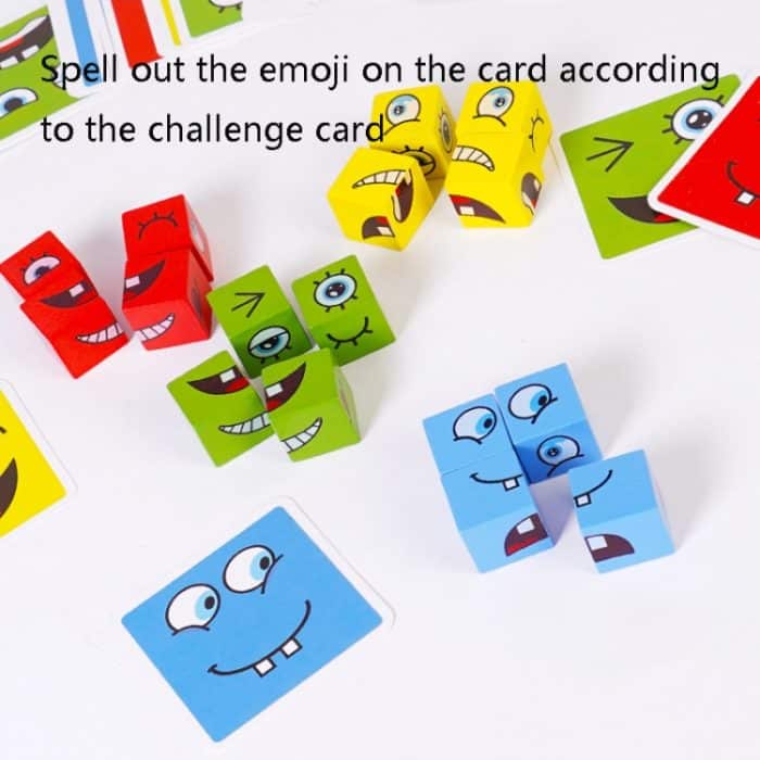 Hölzerner Kinderpuzzle-Herausforderungsstufenspielzeug-Ausdruck-Denken-Trainings-Baustein – Bild 6