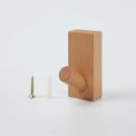 2 Stück Massivholz-Stanzfreier Eingang hinter der Tür an der Wand, selbstklebender Kleiderhaken, Beech Wood, Oak, Black Walnut – Bild 5