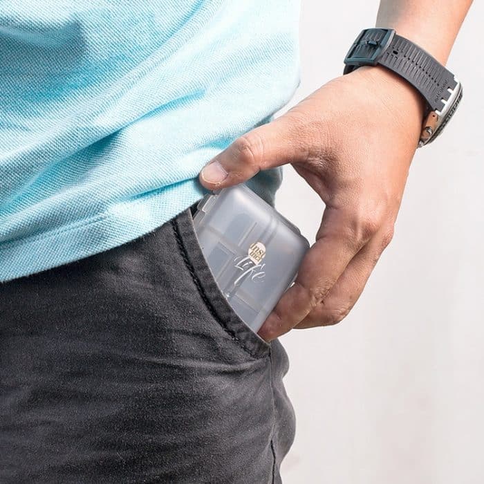 Mizi kleine Pillendose, tragbare Medikamentendosen, 10 Grid (Gray), 10 Grid (Brown), 10 Grid (Green), 10 Grid (Blue), 10 Grid (White), 10 Grid (Pink), 7 Grid (Grey), 7 Grid (Brown), 7 Grid (Green), 7 Grid (Blue), 7 Grid (Pink) – Bild 7