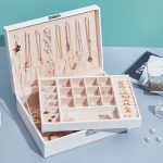 Mehrschichtige Flip-Cover mit Schloss, Schmuckschatulle, einfarbig, Schmuck-Desktop-Aufbewahrungsbox – Bild 2