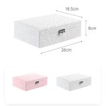 Mehrschichtige Flip-Cover mit Schloss, Schmuckschatulle, einfarbig, Schmuck-Desktop-Aufbewahrungsbox – Bild 3