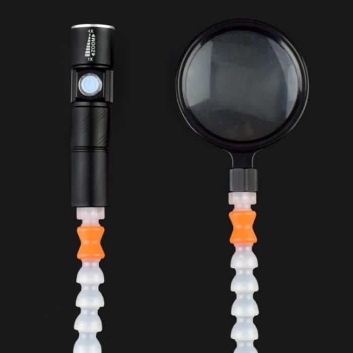 Sechs-Backen-Schweißstation aus Aluminiumlegierung, elektronische Produktschweiß- und Wartungswerkbank, SN6SB With Flashlight (Blue), SN6SB With Flashlight (White), SS6LM-BE99 Plug-in (Blue), SS6LM-WE99 Plug-in (White) – Bild 4