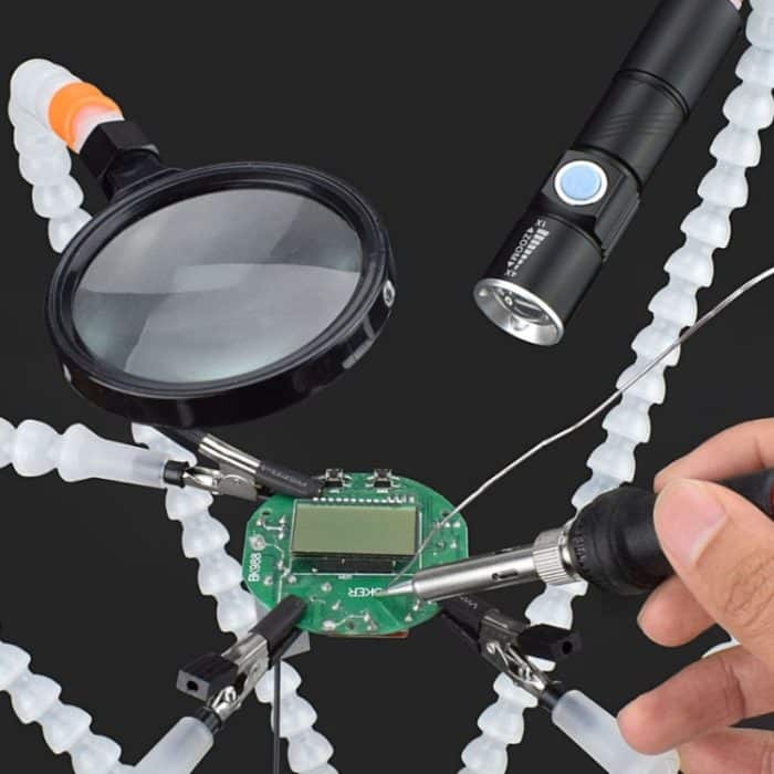 Sechs-Backen-Schweißstation aus Aluminiumlegierung, elektronische Produktschweiß- und Wartungswerkbank, SN6SB With Flashlight (Blue), SN6SB With Flashlight (White), SS6LM-BE99 Plug-in (Blue), SS6LM-WE99 Plug-in (White) – Bild 7