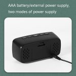 Spiegel-Nachttisch-Wecker, batteriebetrieben, Doppelfunktions-LED-Uhr, Arc-shaped Black Shell (Mirror White Light), Rectangular Black Shell (Mirror White Light), Arc-shaped Black Shell (Black Surface White Light)... – Bild 5