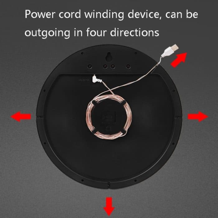 6620 12 Zoll LED Einfache Wanduhr Wohnzimmer Runde Stille Digitale Temperatur Und Luftfeuchtigkeit Elektronische Uhr, White Frame EU Plug, Black Frame EU Plug, White Frame US Plug, Black Frame US Plug – Bild 6