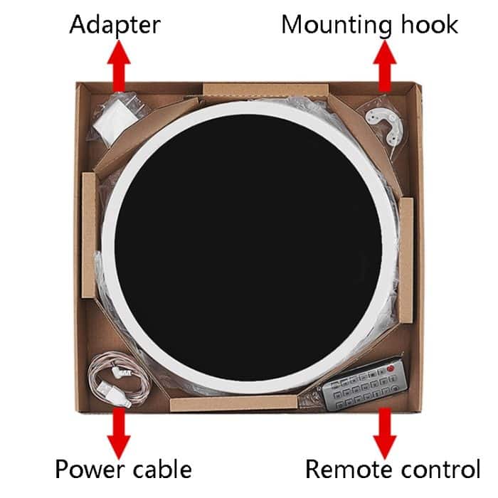 6620 12 Zoll LED Einfache Wanduhr Wohnzimmer Runde Stille Digitale Temperatur Und Luftfeuchtigkeit Elektronische Uhr, White Frame EU Plug, Black Frame EU Plug, White Frame US Plug, Black Frame US Plug – Bild 8