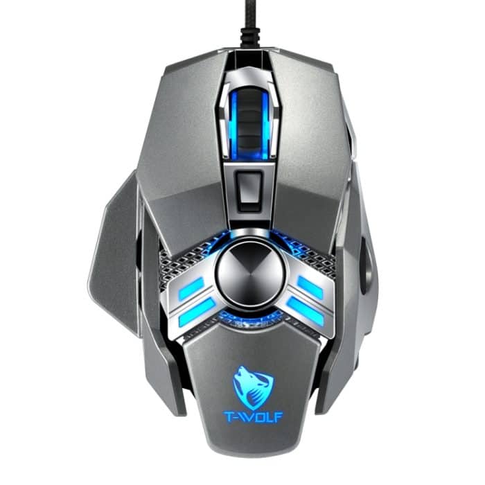 T-WOLF V10 USB-Schnittstelle, 7 Tasten, 6400 DPI, kabelgebundene Gaming-Maus, benutzerdefinierte Makroprogrammierung, 4-Farben-Atmungslicht-Gaming-Maus, Kabellänge: 1,5 m – Bild 1