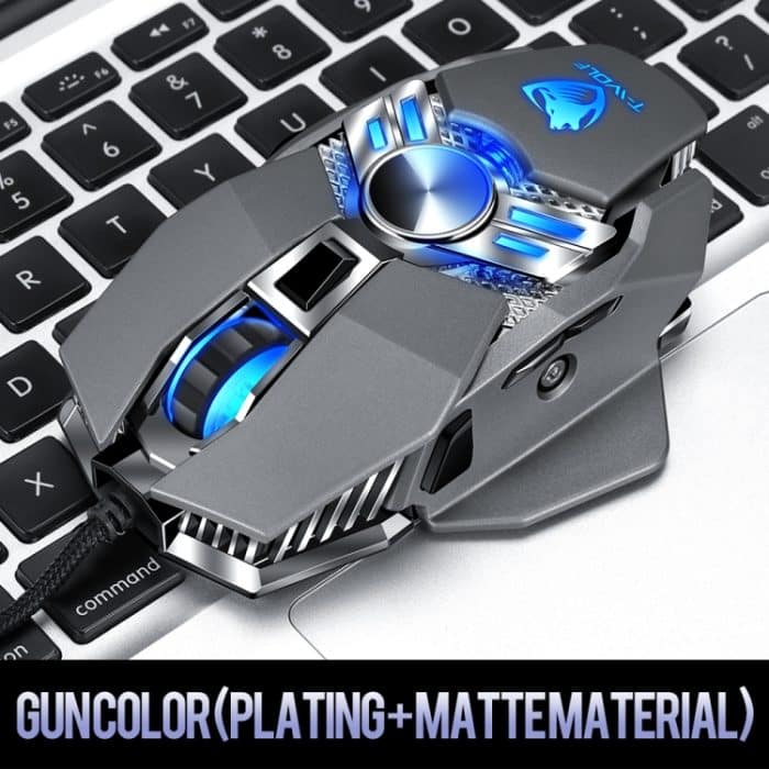 T-WOLF V10 USB-Schnittstelle, 7 Tasten, 6400 DPI, kabelgebundene Gaming-Maus, benutzerdefinierte Makroprogrammierung, 4-Farben-Atmungslicht-Gaming-Maus, Kabellänge: 1,5 m – Bild 2