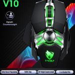 T-WOLF V10 USB-Schnittstelle, 7 Tasten, 6400 DPI, kabelgebundene Gaming-Maus, benutzerdefinierte Makroprogrammierung, 4-Farben-Atmungslicht-Gaming-Maus, Kabellänge: 1,5 m – Bild 4