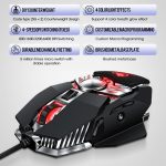T-WOLF V10 USB-Schnittstelle, 7 Tasten, 6400 DPI, kabelgebundene Gaming-Maus, benutzerdefinierte Makroprogrammierung, 4-Farben-Atmungslicht-Gaming-Maus, Kabellänge: 1,5 m – Bild 5