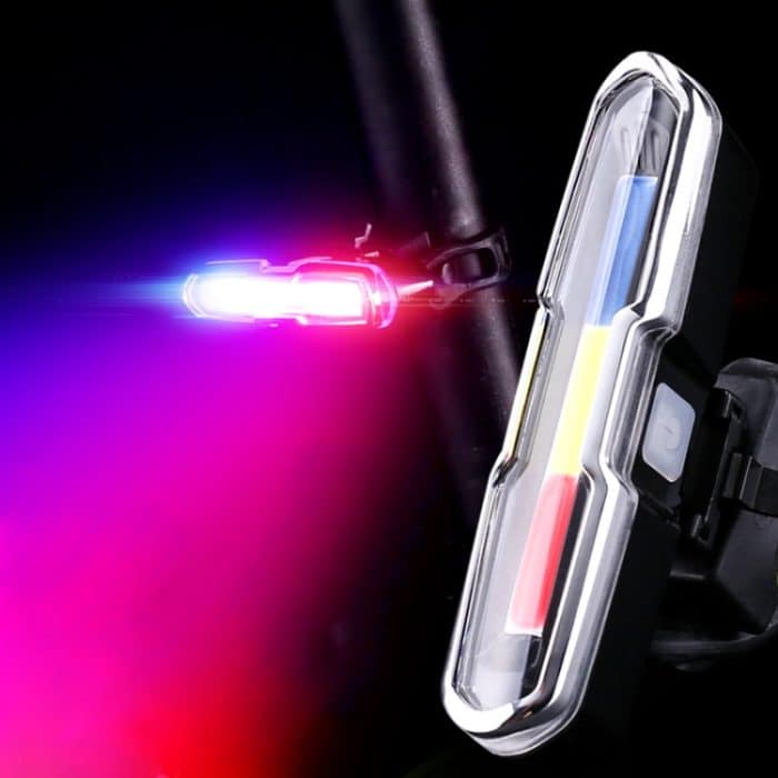 Fahrradlicht USB-Lade-LED-Warnlicht Nachtreiten COB-Rücklicht, Spezifikation:, 7505C Red White Blue Light, 7505A Single Red Light, 7505B Red White Light, 7505 Red Blue Light – Bild 2