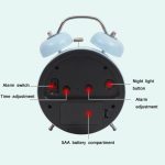 Niedlicher Glockenwecker für Studenten am Bett, stummgeschaltete Uhr mit Licht. Spezifikation:, Y33 3 Inch (Blue), Y33 3 Inch (Green), Y33 3 Inch (Pink), Y33 3 Inch (Beige), Y34 3 Inch (Blue), Y34 3 Inch (Green), Y34 3 Inch (Pink), Y34 3 Inch (Beige)... – Bild 3