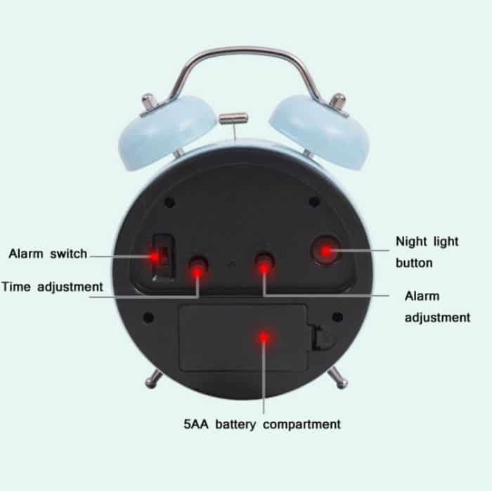 Niedlicher Glockenwecker für Studenten am Bett, stummgeschaltete Uhr mit Licht. Spezifikation:, Y33 3 Inch (Blue), Y33 3 Inch (Green), Y33 3 Inch (Pink), Y33 3 Inch (Beige), Y34 3 Inch (Blue), Y34 3 Inch (Green), Y34 3 Inch (Pink), Y34 3 Inch (Beige)... – Bild 3