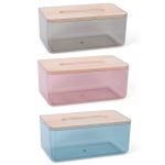 2 Stück transparente Taschentuch-Aufbewahrungsbox für den Haushalt, Wohnzimmer, Large（Black）, Large（Red）, Large（Blue）, Small（Black）, Small（Red）, Small（Blue）, Small（Yellow） – Bild 2