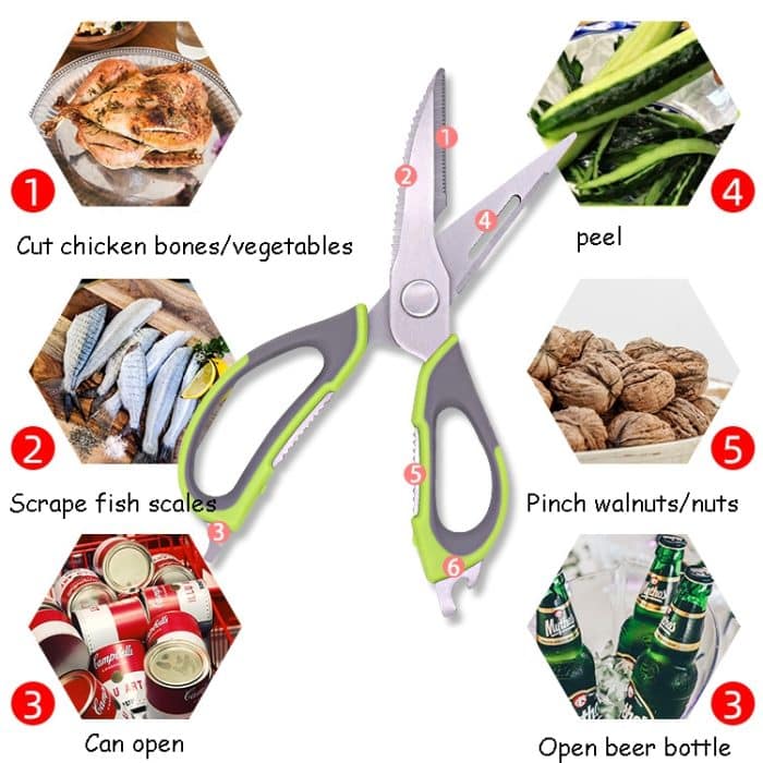 Abnehmbare magnetische Küchenschere aus Edelstahl für den Haushalt, die Küche, die Lebensmittelschere, die Kühlschrankschere, zufällige Farblieferung, 2 PCS With Sleeve Card Packaging, 2 PCS Single-cut Card Packaging – Bild 3