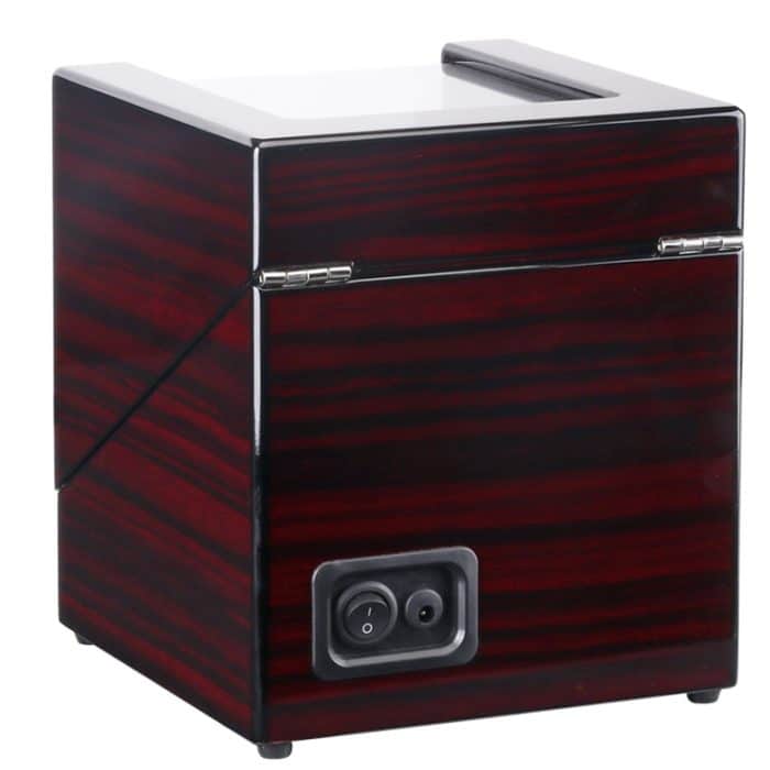 Ebenholzlack-Einzelkopf-Uhrenbox mit 2 Positionen, rotierender Aufzug, Shaker-Motorbox, US-Stecker, W113RW, W113RT – Bild 4