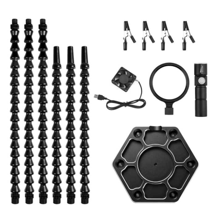 Sechs-Backen-LED-Lupen-Lötstation mit Lüfter, N-SS6LMF-BK9, N-SS6LF-BK9 – Bild 2