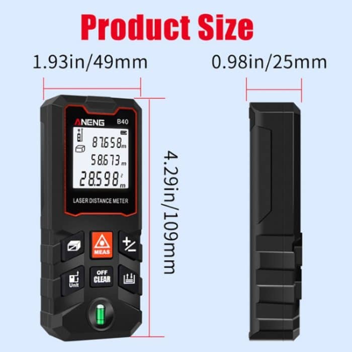 ANENG Handheld-Infrarot-Entfernungsmesser, 40m Precision Version, 60m Precision Version, 80m Precision Version, 100m Precision Version – Bild 3