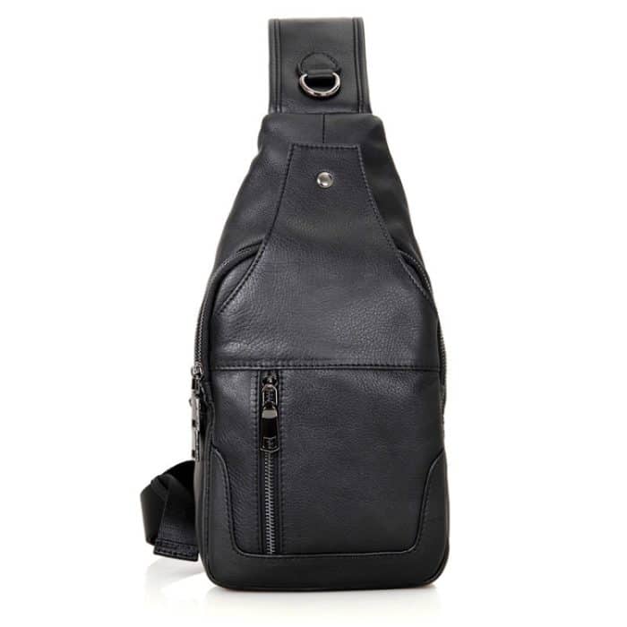 Casual Herren Brusttasche Erste Schicht Rindsleder Messenger Bag – Bild 1