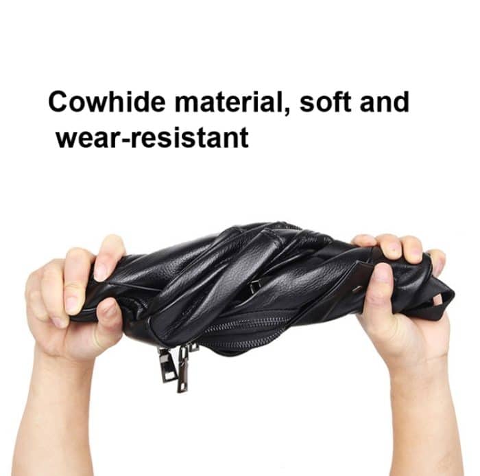 Casual Herren Brusttasche Erste Schicht Rindsleder Messenger Bag – Bild 3