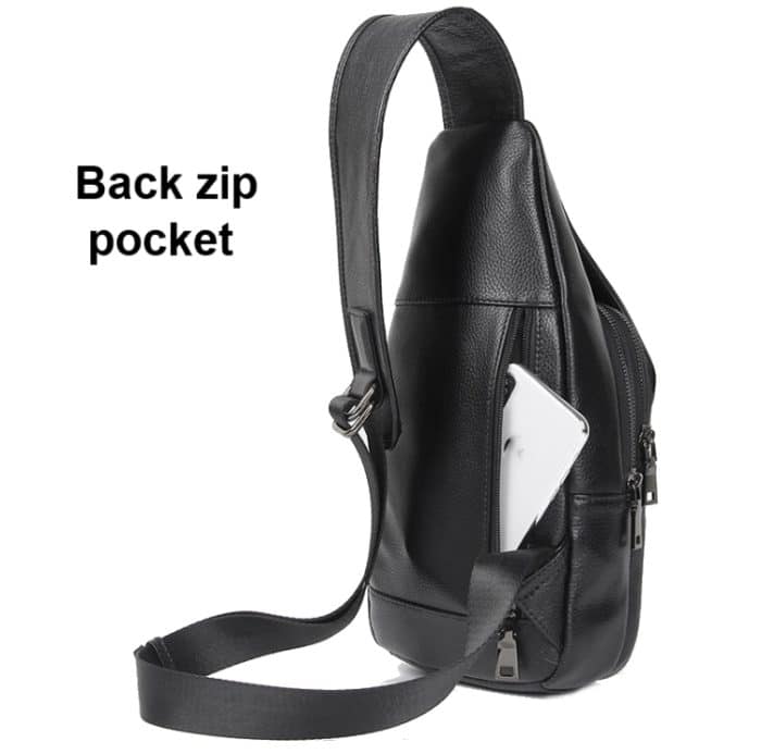 Casual Herren Brusttasche Erste Schicht Rindsleder Messenger Bag – Bild 4