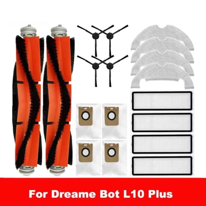 Ersatzzubehör für Xiaomi Dream L10 Plus, 1 PC Main Brush, 4 PCS Side Brush, 2 PCS Filter, 2 PCS Dust Bag, 1 PC Rag – Bild 4