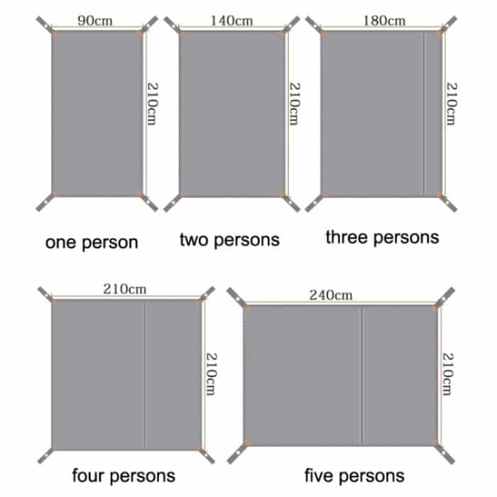 Outdoor-Zeltmatten, verdicktes Oxford-Tuch, wasserdichte Picknickmatte, Größe:, 90x210cm – Bild 3