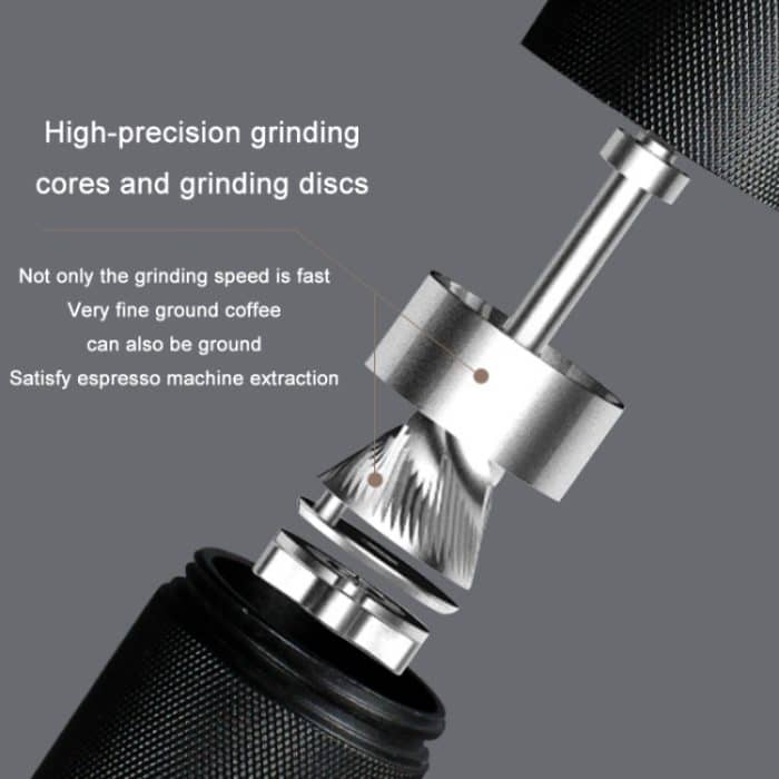 CNC-Edelstahl-Handkurbel-Kaffeebohnenmühle, Pentagon Black, Pentagon Silver, Pentagon Gray, Pentagon Red, Hexagon Black, Hexagon Silver, Hexagon Gray, Hexagon Red, Seven Corner Black, Seven Corner Silver, Seven Corner Gray, Seven Corner Red – Bild 4