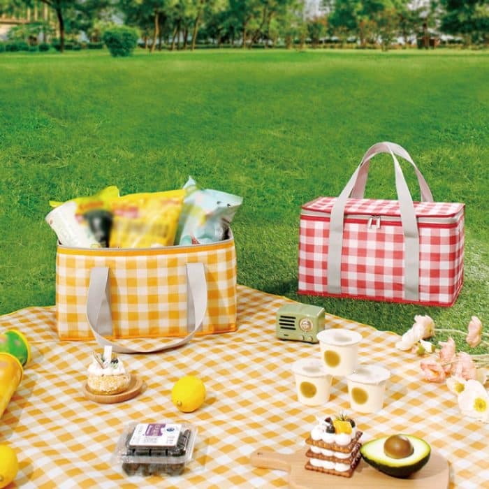 JY2209 Camping Feuchtigkeitsbeständiges tragbares Picknickkorb-Set, Spezifikation:, Red White, Yellow White, Leaves, Red White+150x100cm, Yellow White+150x100cm, Leaves+150x100cm, Red White+150x200cm, Yellow White+150x200cm, Leaves+150x200cm... – Bild 2