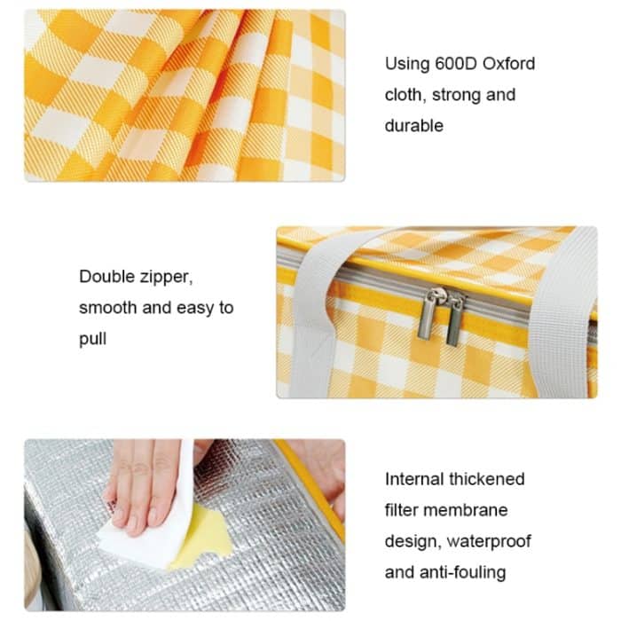 JY2209 Camping Feuchtigkeitsbeständiges tragbares Picknickkorb-Set, Spezifikation:, Red White, Yellow White, Leaves, Red White+150x100cm, Yellow White+150x100cm, Leaves+150x100cm, Red White+150x200cm, Yellow White+150x200cm, Leaves+150x200cm... – Bild 6