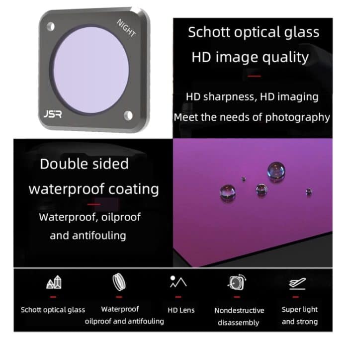 JUNESTAR Action-Kamera-Filter für DJI Action 2, Stil:, MCUV, CPL, ND4, ND8, ND16, ND32, ND64, ND1000, ND8PL, ND16PL, ND32PL, ND64PL, Macro 10X, Night, Star, CS-3IN1, CS-4in1, CS-4in1 (NDPL), CS-6IN1, CS-8in1 – Bild 3