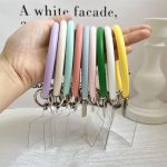 3 Stück Handyhülle Silikon-Armband Schlüsselanhänger Anti-Fall-Handy-Lanyard mit Aufnäher, Pink, Purple, Blue, Lemon Yellow, Orange, Red, Black, White, Mint Green – Bild 3