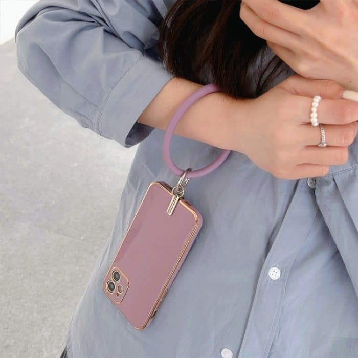 3 Stück Handyhülle Silikon-Armband Schlüsselanhänger Anti-Fall-Handy-Lanyard mit Aufnäher, Pink, Purple, Blue, Lemon Yellow, Orange, Red, Black, White, Mint Green – Bild 6