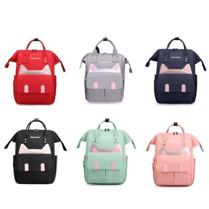 Umstandsflasche, Windelaufbewahrung, großer Rucksack, Mumientasche, Red, Light Grey, Navy Blue, Black, Light Green, Pink, Bear Pink, Bear Red, Bear Black, Bear Blue, Bear Green – Bild 2