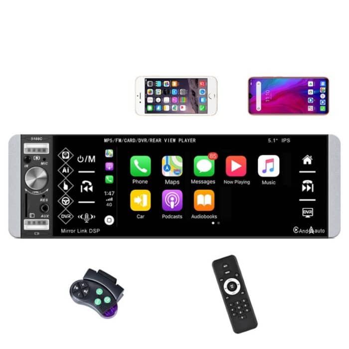 A2905 5,1-Zoll-IPS-Carplay-Player mit kapazitivem Bildschirm, Stil:, Standard, Standard+4 Light Camera, Standard+8 Light Camera, Standard+12 Light Camera, Standard+AHD Light Camera – Bild 1