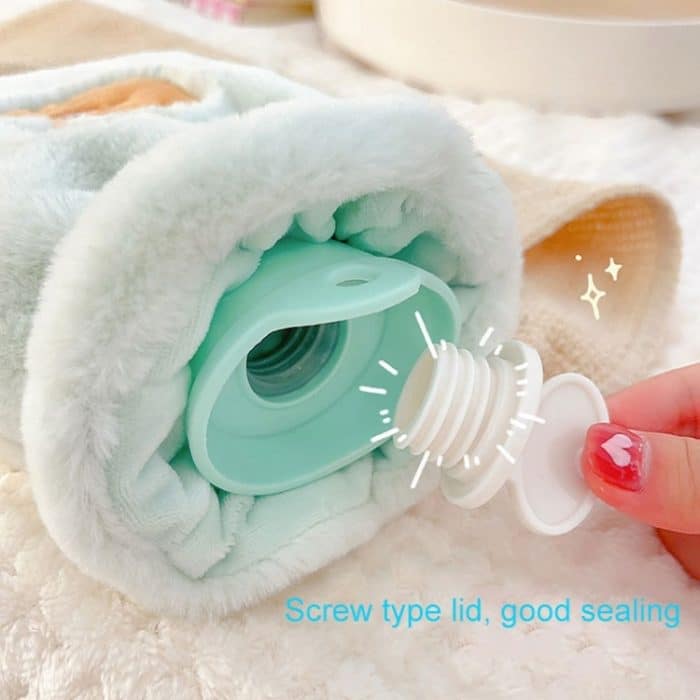 Plüsch-Stickerei, waschbar, kann mit Wasser gefüllter Warmwasserbeutel zum Umhängen sein, Pink Bunny, Purple Bunny, Green Bear, Yellow Bear, Pink Bunny+Strap, Purple Bunny+Strap, Green Bear+Strap, Yellow Bear+Strap – Bild 3