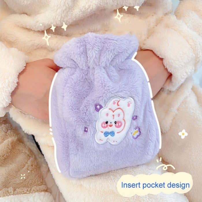 Plüsch-Stickerei, waschbar, kann mit Wasser gefüllter Warmwasserbeutel zum Umhängen sein, Pink Bunny, Purple Bunny, Green Bear, Yellow Bear, Pink Bunny+Strap, Purple Bunny+Strap, Green Bear+Strap, Yellow Bear+Strap – Bild 5