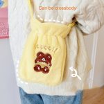 Plüsch-Stickerei, waschbar, kann mit Wasser gefüllter Warmwasserbeutel zum Umhängen sein, Pink Bunny, Purple Bunny, Green Bear, Yellow Bear, Pink Bunny+Strap, Purple Bunny+Strap, Green Bear+Strap, Yellow Bear+Strap – Bild 6