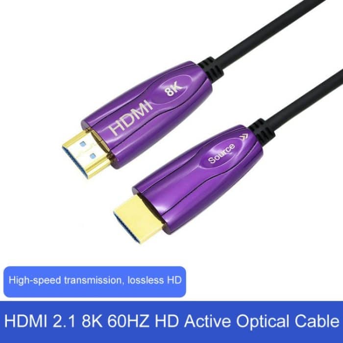 HDMI 2.1 8K 60 Hz aktives optisches Kabel, Konvertierungsleitung für Computerbildschirme, Kabellänge: – Bild 2