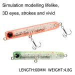 3 Stück 4,8 g 60 mm Microbacter Pencil Top Horse Mouth Lure Bait Bionic Bait, 2pcs A, 2pcs B, 2pcs C, 2pcs D, 2pcs E – Bild 4
