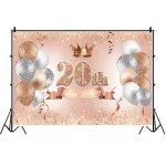 1,5 m x 1 m rosafarbener goldener Ballon-Geburtstagsparty-Hintergrundstoff für Fotografie, Foto, Bildmaterial, MDN12118, MDN12119, MDN121220, MDN12121, MDN12122, MDN12137, MDN12138, MDU05520, MDU05521, MDU05522, MDU05523, MDU05524, MDU05525