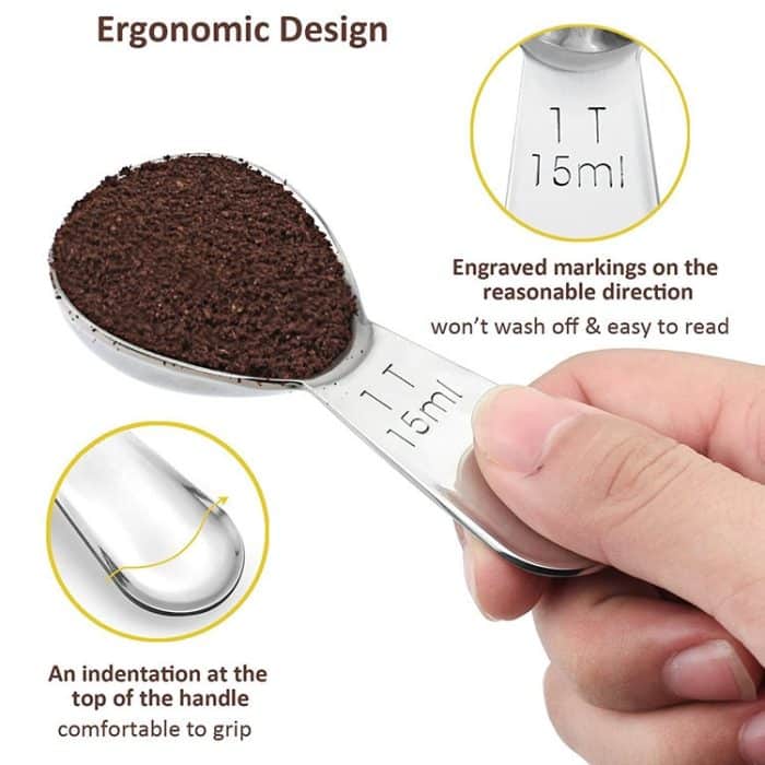 YG-MC12 304 verdickter Edelstahl-Kaffeelöffelwaage, Skalierlöffel, Large, Small – Bild 5