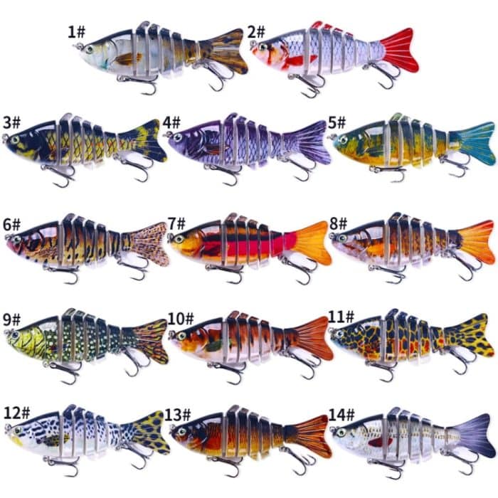 HENGJIA JM062 7 Abschnitte Fisch Kunstköder VIB Minnow Angelköder, JM062 (6), JM062 (7), JM062 (8), JM062 (9), JM062 (10) – Bild 2