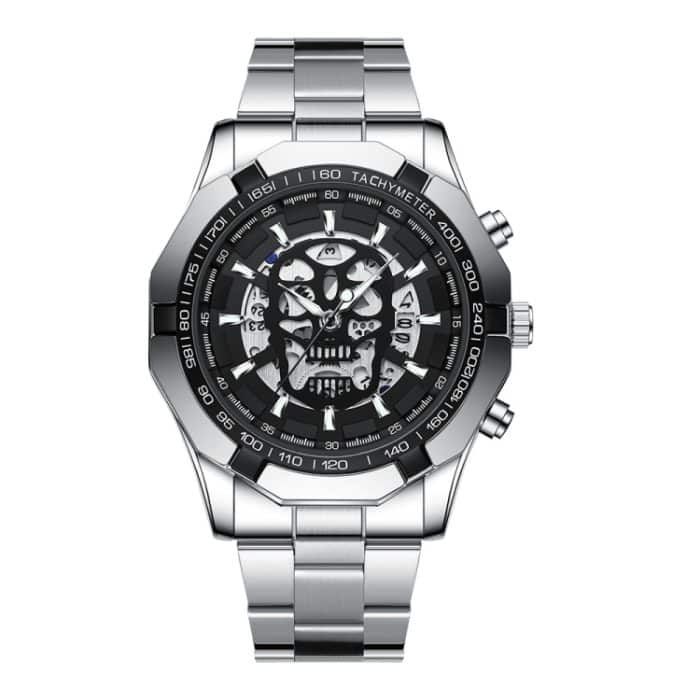 TBD0603437901A-2.jpg BINBOND S034 30M wasserdichte Quarzuhr Totenkopf Skelett leuchtende Uhr – Bild 1