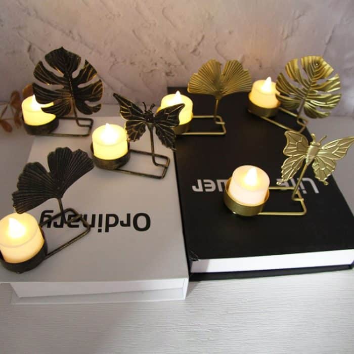 DH2303-03 Metall Retro Eisen Kunst Kerzenständer Ornament Tisch Kerze Tasse Dekoration Requisiten, A Gold, A Black Gold, B Gold, B Black Gold, C Gold, C Black Gold, Christmas A Gold, Christmas A Black Gold, Christmas B Gold, Christmas B Black Gold... – Bild 4