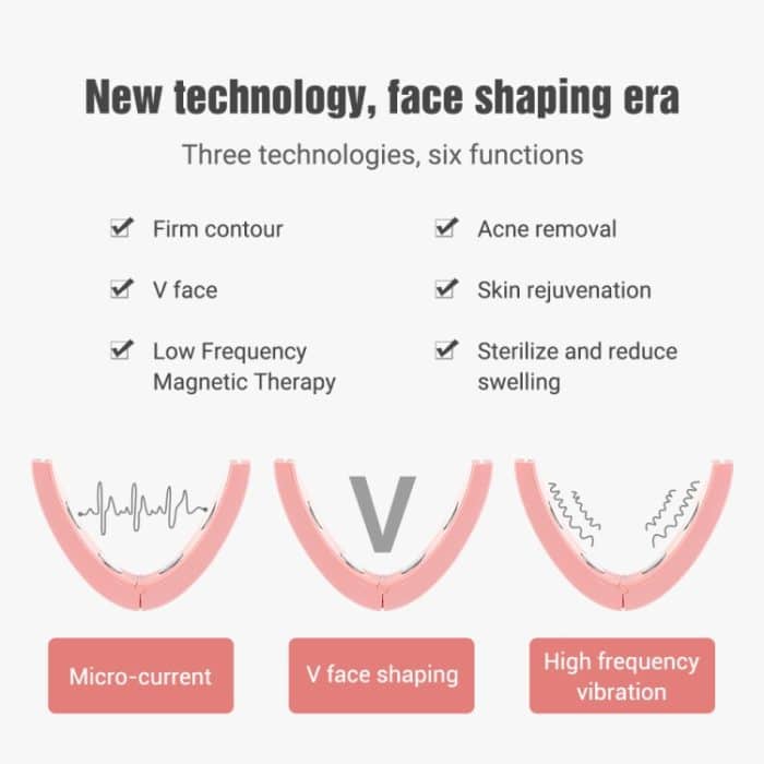 Mikrostrom-EMS-Gesichtsverdünnungsinstrument, intelligentes Rot-Blau-Farblicht-Hautverjüngungs-Schönheitsinstrument, (Green), (Pink) – Bild 5