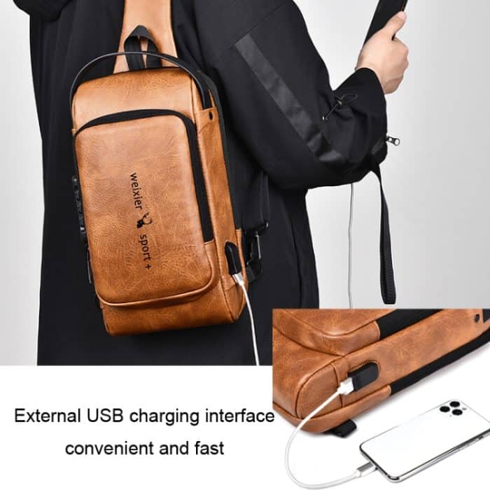 WEIXIER X318 Einzelschulter-Crossbody-Rucksack für Herren, wasserdicht, Diebstahlsicherung, kleiner Rucksack – Bild 9